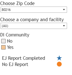 Map key and zip code search bar.