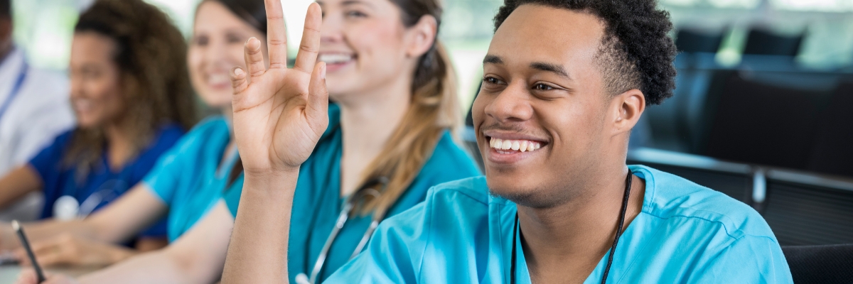Nursing students in a classroom
