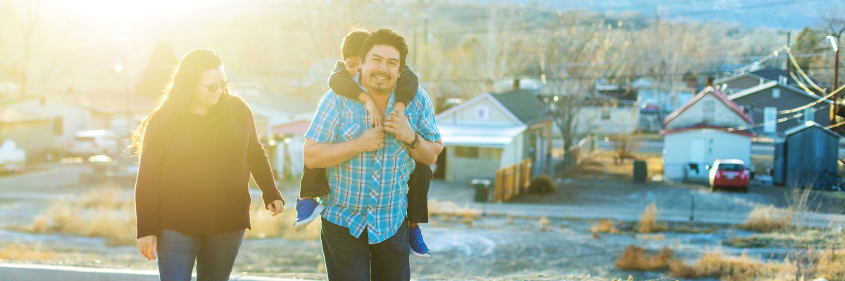 Family walks together in Grand Junction