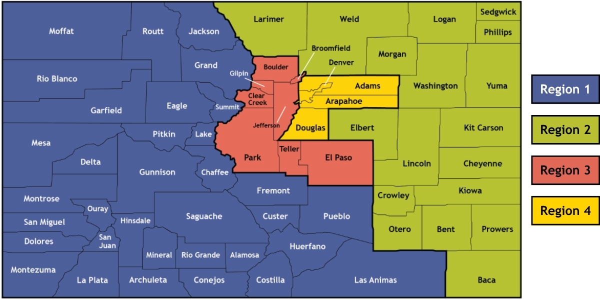 Behavioral Health Administrative Service Organizations regions