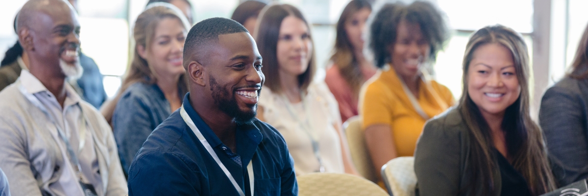 Diverse group of people at conference