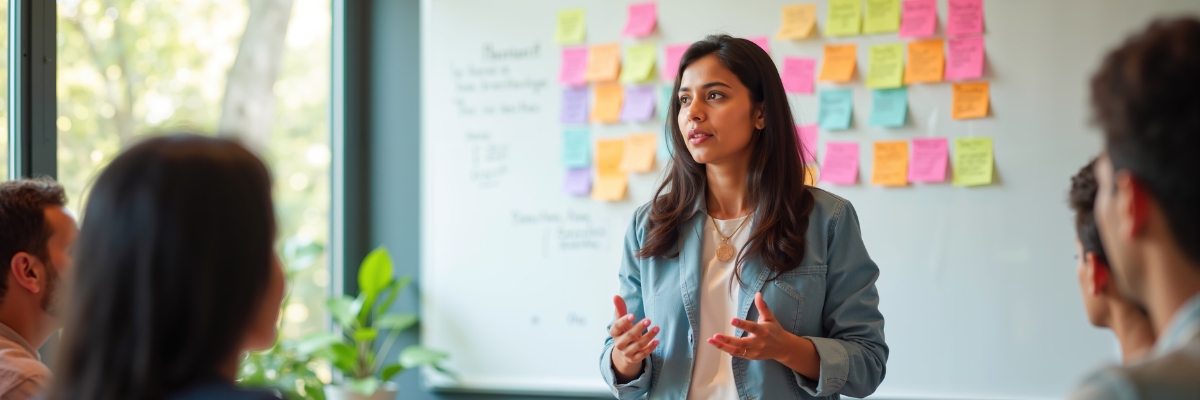 Native/Indigenous woman speaks to group