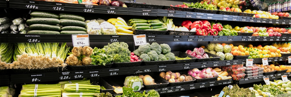 Produce at grocery store