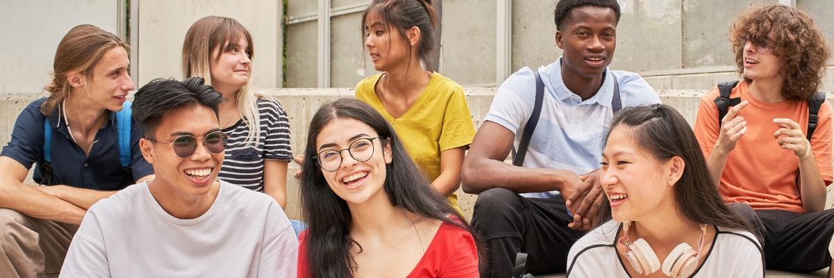Group of diverse teens
