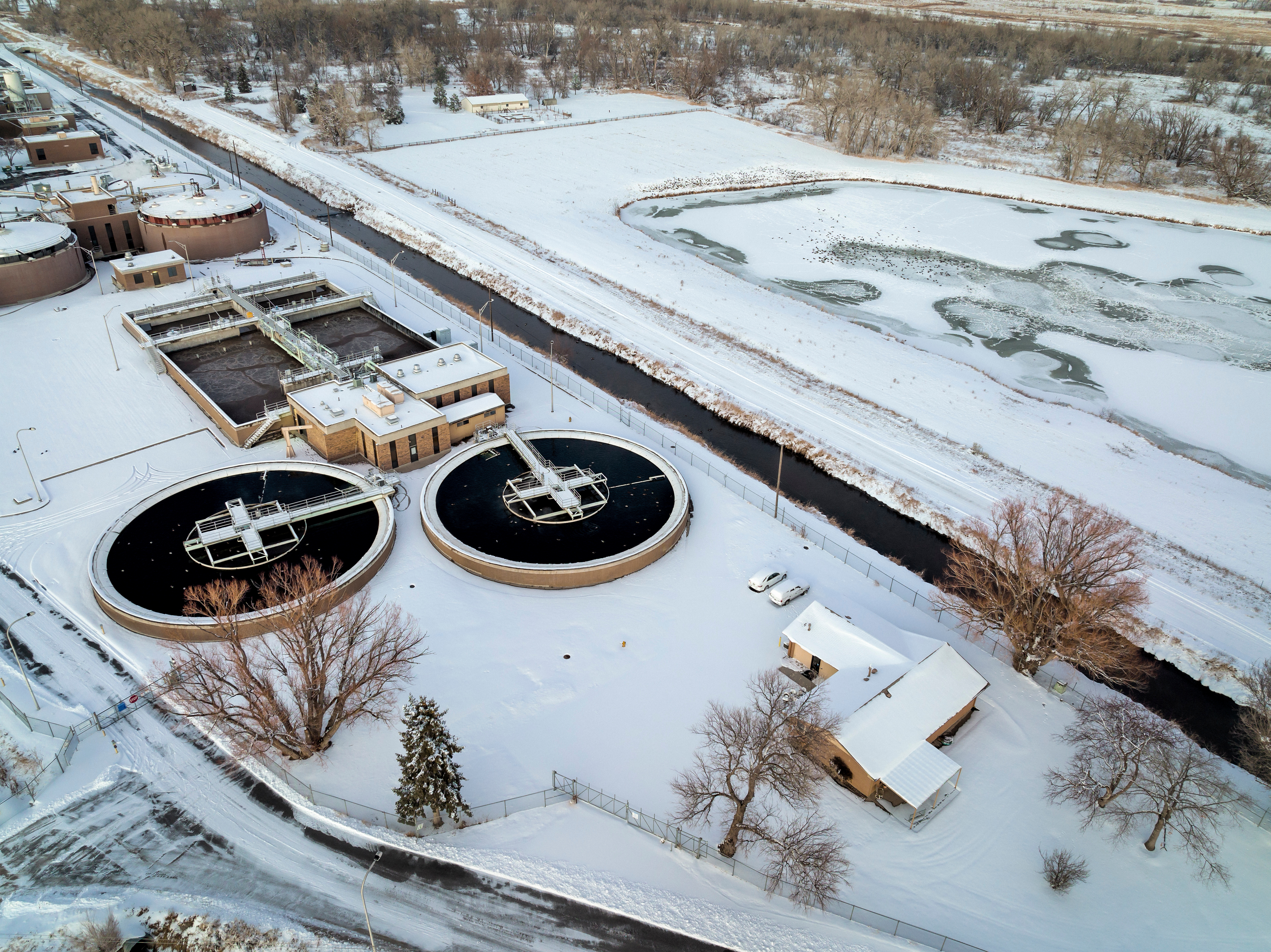 An image of the Fort Collins municipal wastewater treatment plant in northern Colorado.