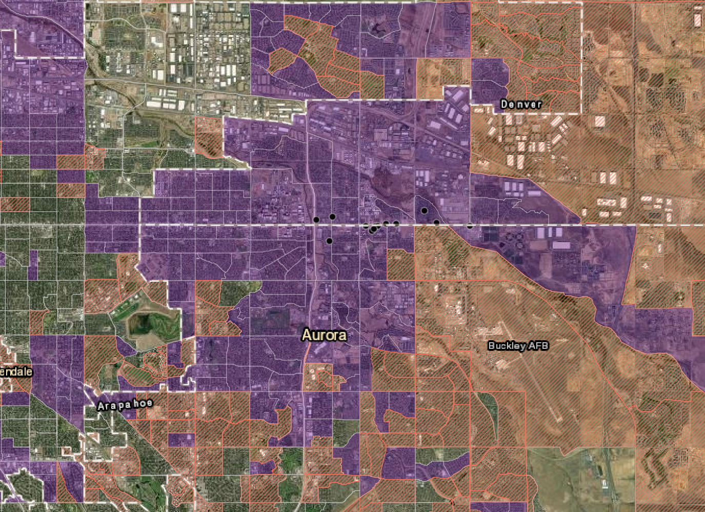 Map of Colorado in the Environmental Justice Report Tool for Air Quality Regulation 3.