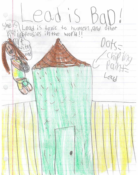 Laila Scaggs, 4th grade, handdrawn poster: Lead is bad!