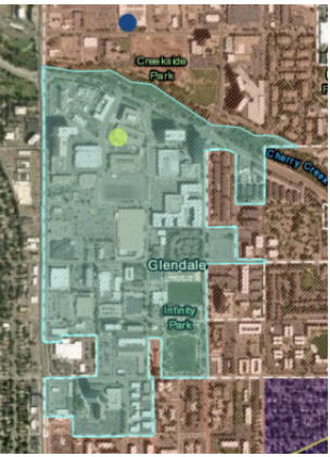 A highlighted census block group in the Environmental Justice Report Tool.