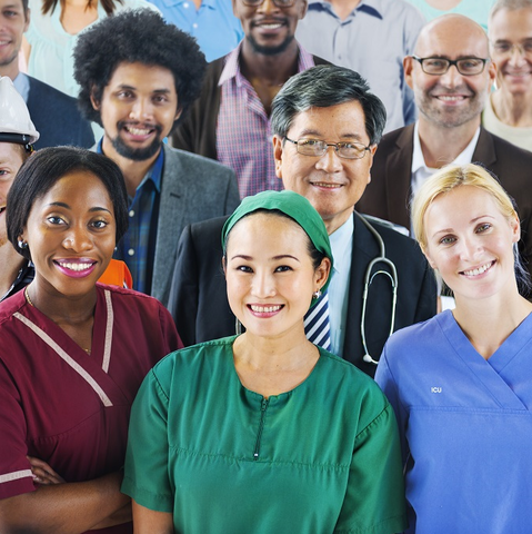 smiling healthcare workers