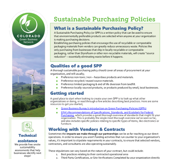 Sustainable purchasing policies document preview