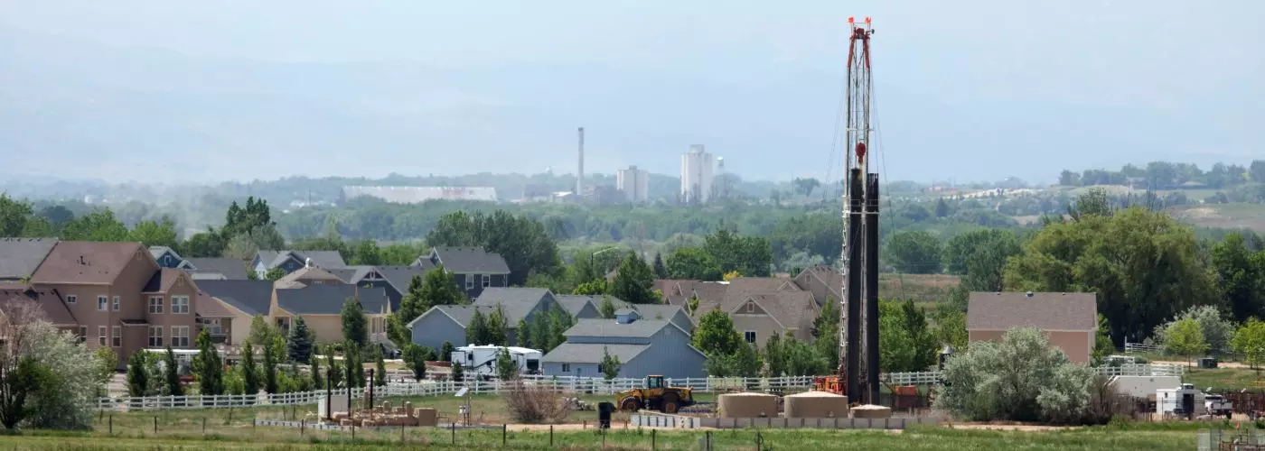 A fracking operation near homes in Colorado