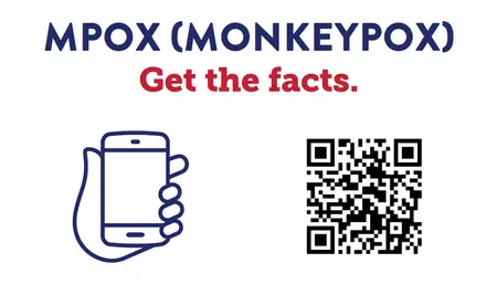 Mpox business card with QR code