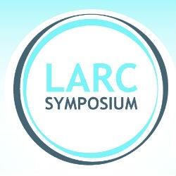 Two Blue Rings with LARC Symposium written in the center