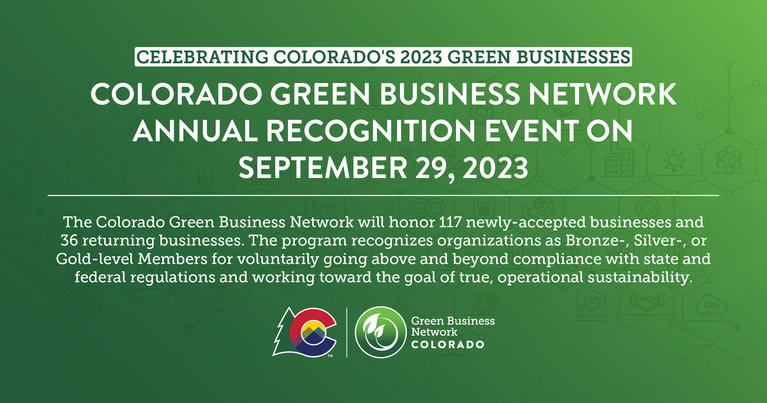 Colorado Green Buiness Network Annual Recognition Event on September 29, 2023