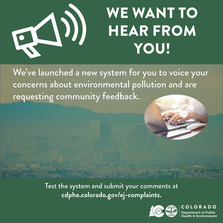 We've launched a new system for you to voice your concerns about environmental pollution and are requesting community feedback.