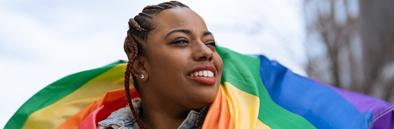 Woman-with-gay-pride-flag