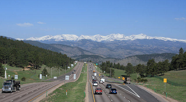 Interstate 70 at Genesee Pass - Golden, Colorado (Photo by David Herrera, and available through Wikimedia Commons