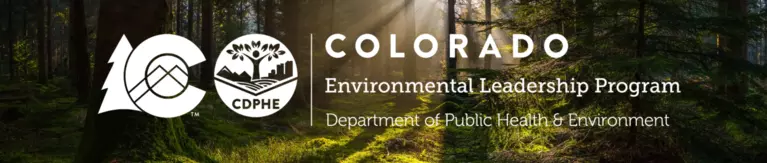 Colorado Environmental Leadership program logo, trees background
