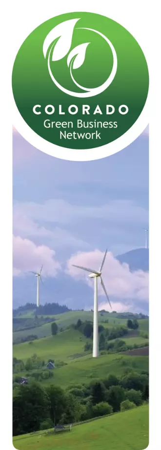Colorado Green Business Network logo and windmills