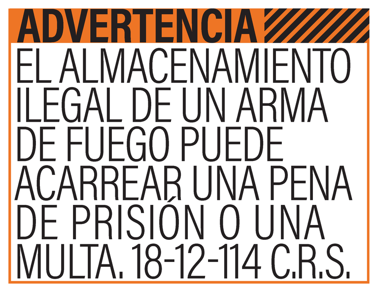 Unlawful storage of firearms flyer in Spanish