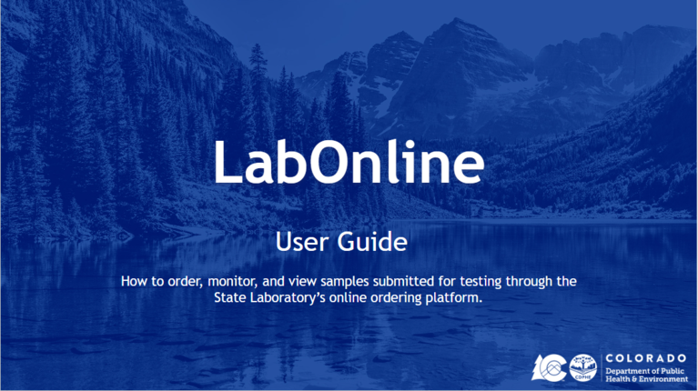 LabOnline user guide screen shot