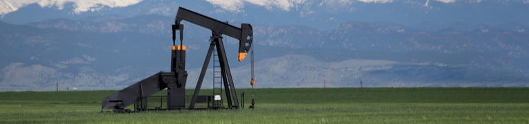 Pump jack extracting oil or gas in Colorado's Front Range