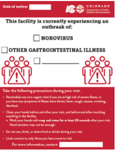 gastrointestinal outbreak notice informational poster